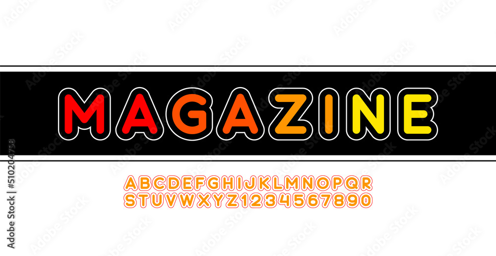 Round font, trendy alphabet, modern letters and numbers Round font, trendy alphabet, modern letters and numbers