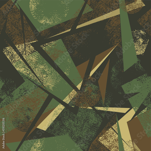 Geometric camouflage seamless pattern of different lines and shapes © EcodoDesign