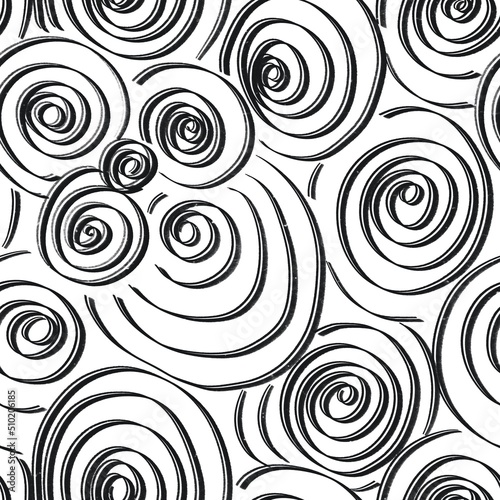 Abstract, simple seamless spiral pattern
