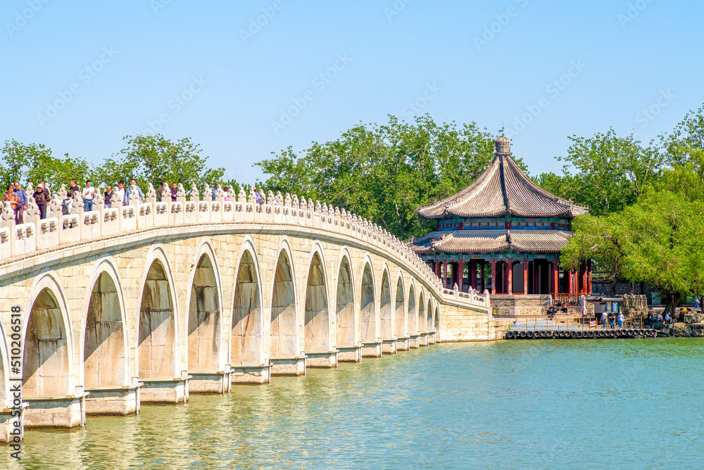 17-Arch Bridge and Kuoruting Pavilion at Summer Palace, Beijing