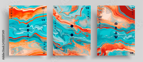 Abstract vector banner, collection of modern fluid art covers. Trendy background that can be used for design cover, invitation, flyer and etc. Colorful universal trendy painting backdrop.