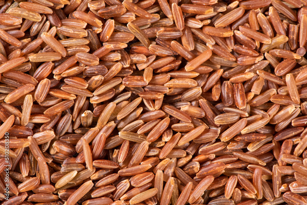 closeup raw red rice texture background closeup raw red rice texture background