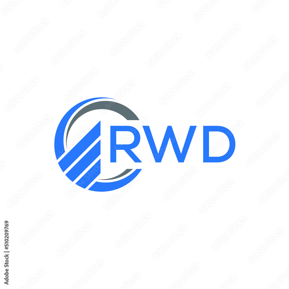 RWD Flat accounting logo design on white background. RWD creative initials Growth graph letter logo concept. RWD business finance logo design. RWD Flat accounting logo design on white background. RWD creative initials Growth graph letter logo concept. RWD business finance logo design.