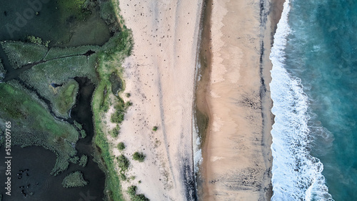 Aerial view of Arugam bay beach in Sri Lanka. High quality photo