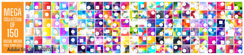 Mega collection of 150 social media post design template	
