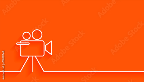 line style film camera on orange background
