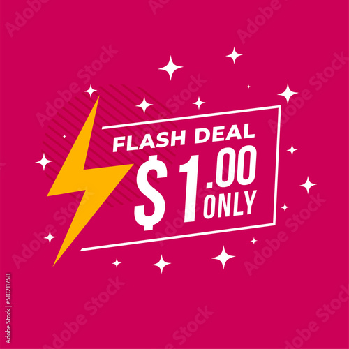 flash one dollar deal sale background template