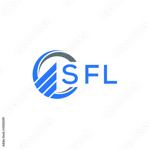 Fototapeta Naklejka Na Ścianę i Meble -  SFL Flat accounting logo design on white  background. SFL creative initials Growth graph letter logo concept. SFL business finance logo design.