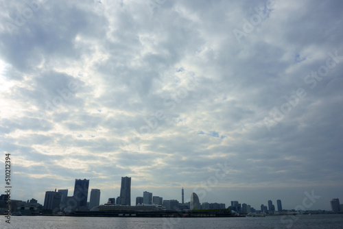 Low storm clouds over city