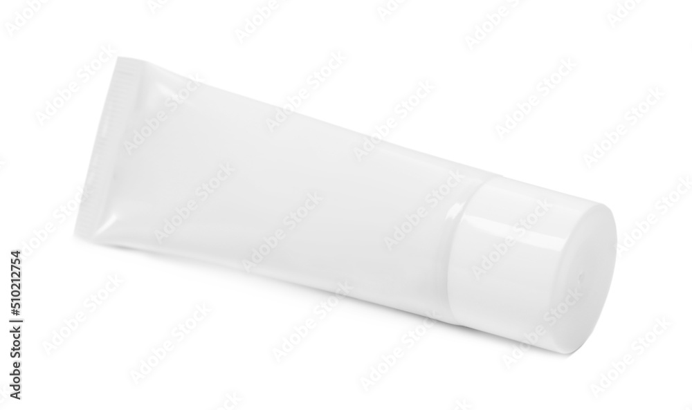 Blank tube of cosmetic product isolated on white Blank tube of cosmetic product isolated on white