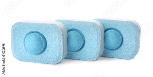 Many water softener tablets isolated on white