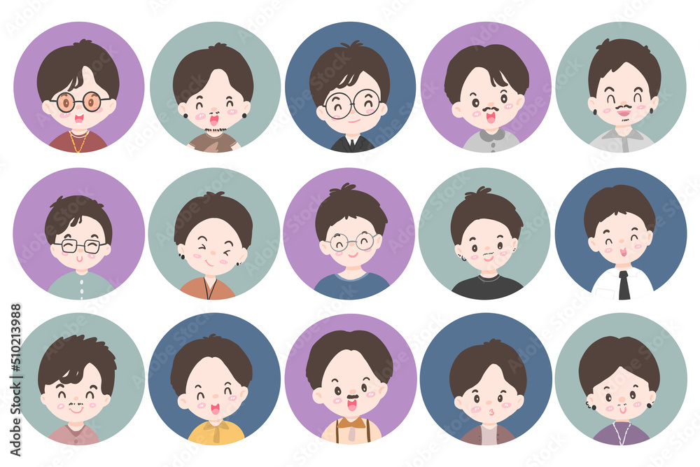 User avatar set. man avatar profile icons. Characters collection, Vector illustration User avatar set. man avatar profile icons. Characters collection, Vector illustration