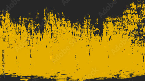 Abstract Yellow Black Scratch Grunge Texture Background