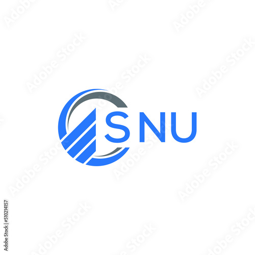 SNU Flat accounting logo design on white  background. SNU creative initials Growth graph letter logo concept. SNU business finance logo design.