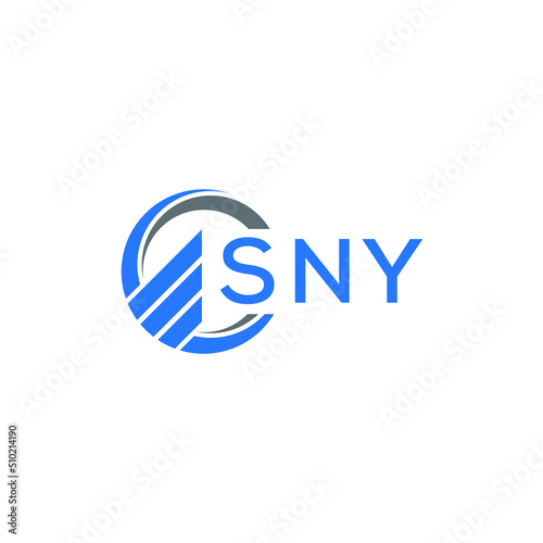 SNY Flat accounting logo design on white  background. SNY creative initials Growth graph letter logo concept. SNY business finance logo design.