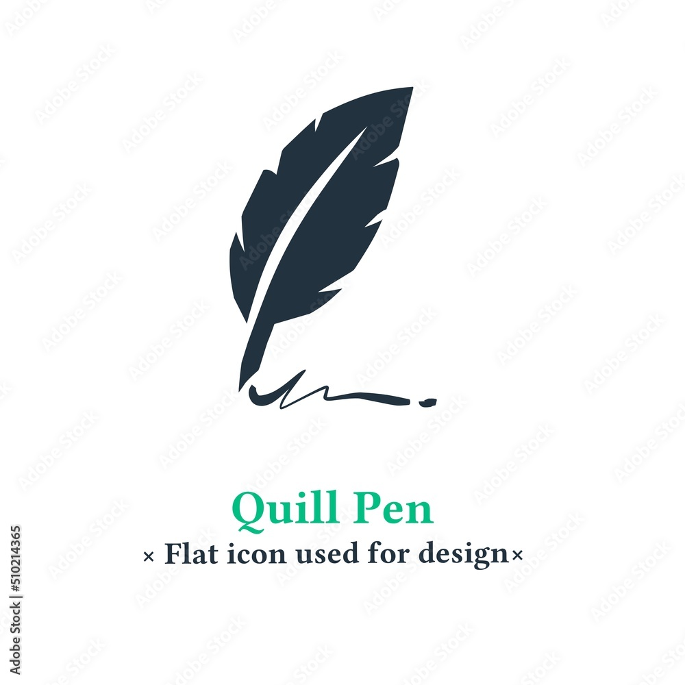 Vector quill pen in trendy flat style isolated on white background. Feather pen symbol sign for web and mobile applications. Vector quill pen in trendy flat style isolated on white background. Feather pen symbol sign for web and mobile applications.