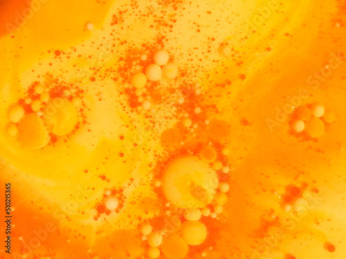 Orange water bubbles background.