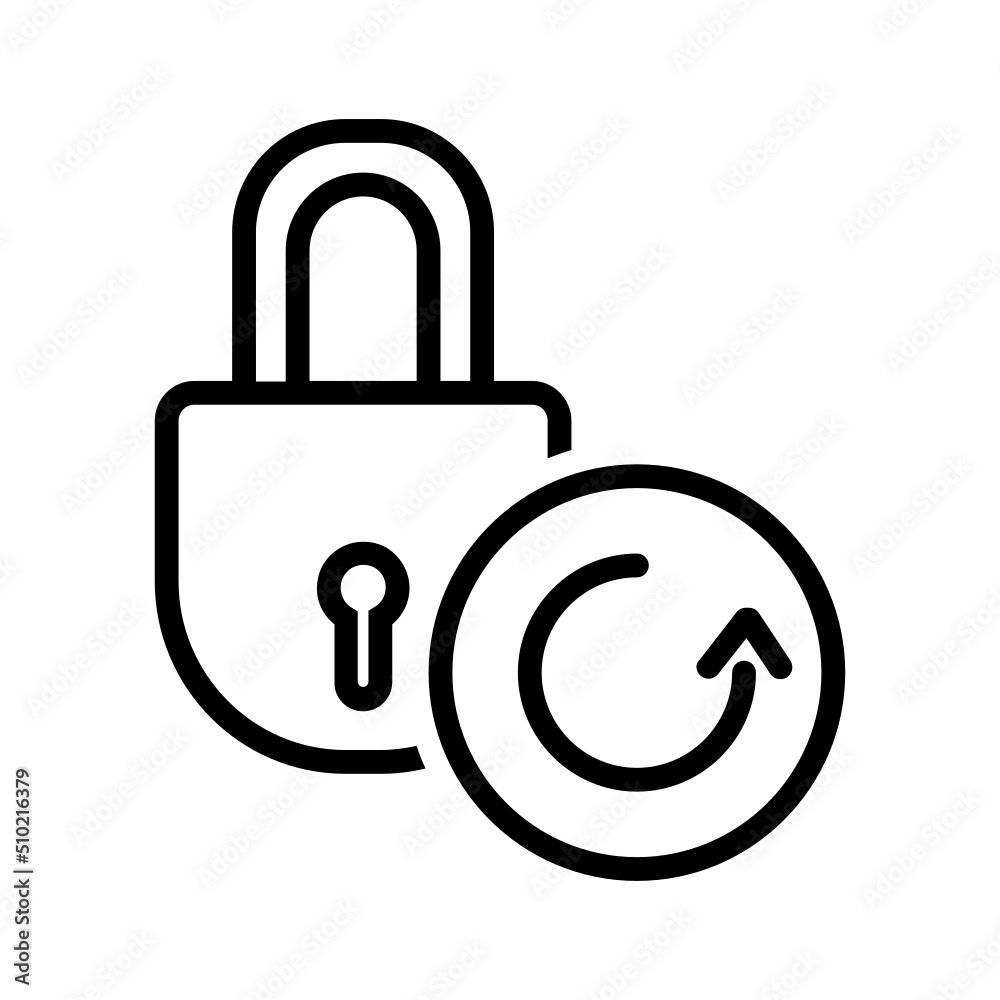 Black line icon for Change password Black line icon for Change password