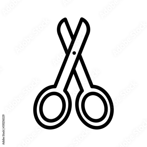 Black line icon for scissor