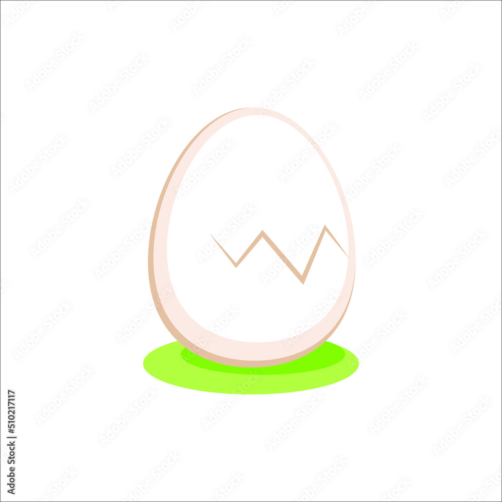 Cracked egg with chicken inside on white background Cracked egg with chicken inside on white background