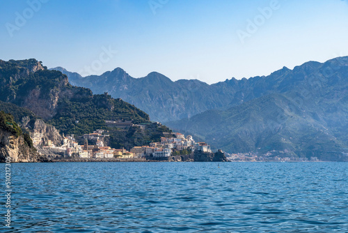 Panoramic view of beautiful Amalfi coast  Italy.