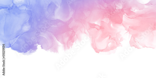 Abstract art pink purple blue pastel gradient paint background with liquid fluid watercolor alcohol ink texture