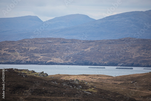 Fish farming near Dun Carloway  Isle of Lewis  Scotland  United Kingdom