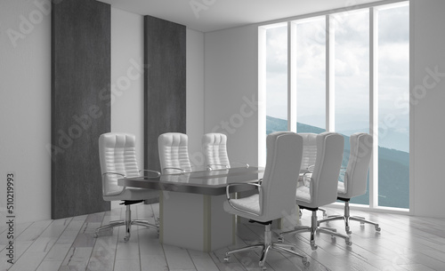 Modern office Cabinet. 3D rendering. Meeting room