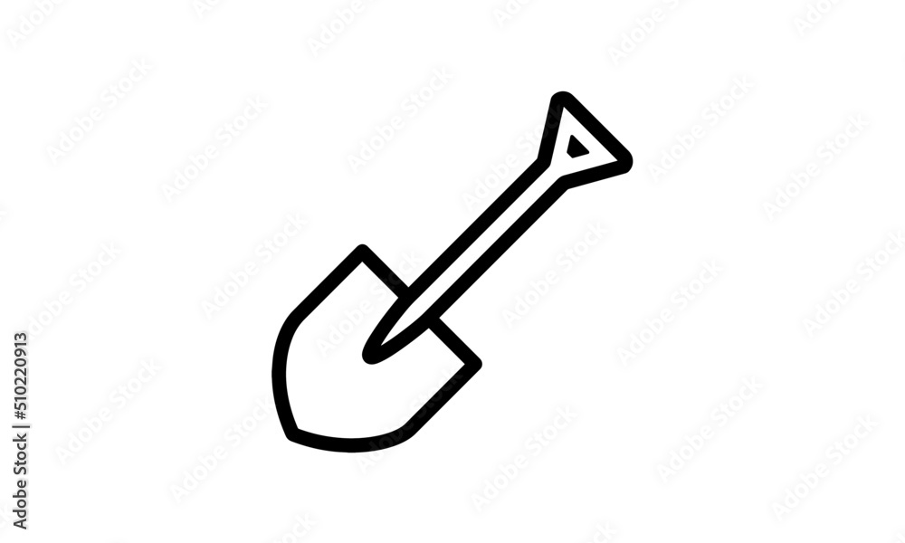 spade vector icon minimalist design out line style with white background spade vector icon minimalist design out line style with white background