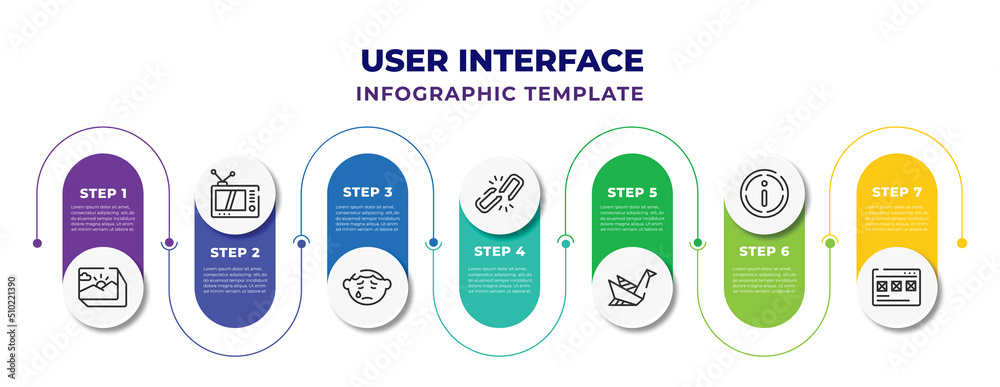 user interface infographic design template with image with shadow ...