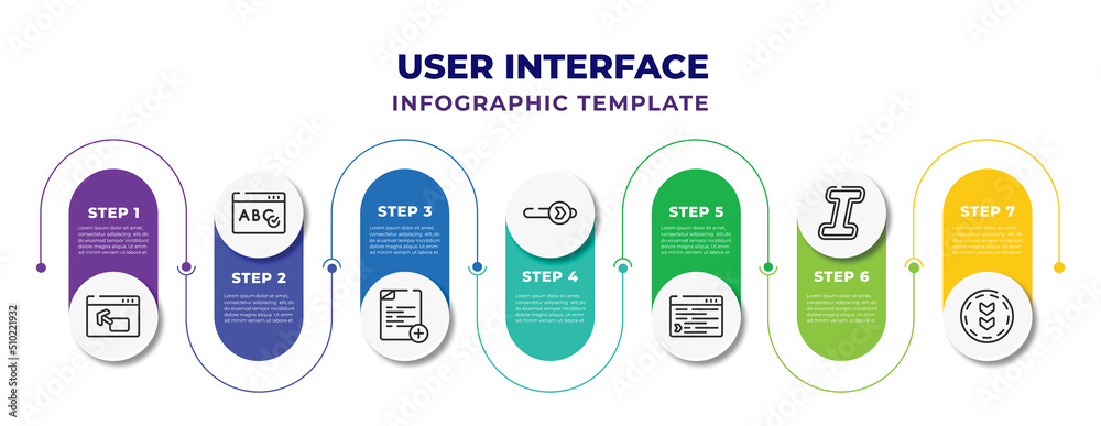 user interface infographic design template with window back button ...