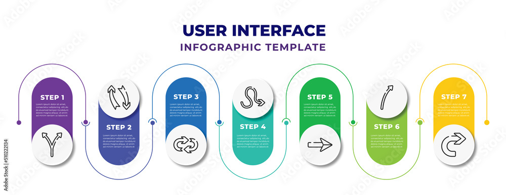 user interface infographic design template with bifurcation, update ...