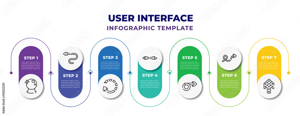 user interface infographic design template with psychic, left curve ...