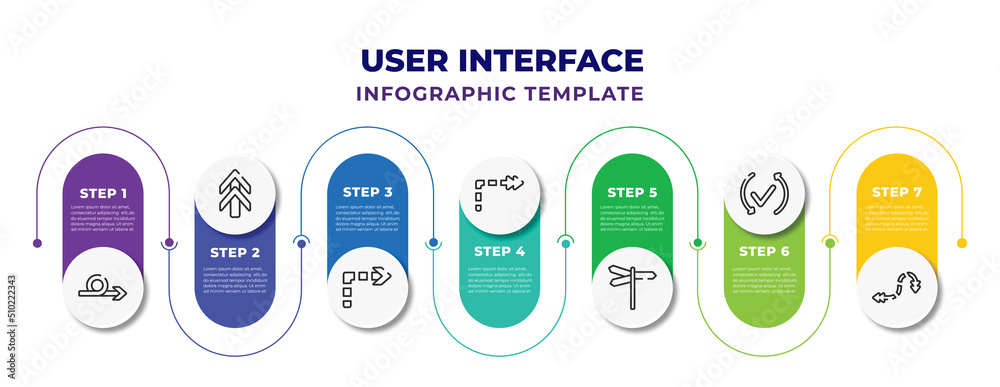 user interface infographic design template with sketch loop arrow ...