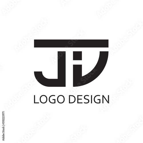 simple letter J V monogram for logo company design