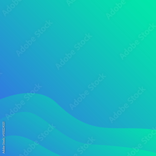 color gradient fluid wawes background template. abstract gradient square template for social media posting, promo business banners and posters. green and blue colors overflowing gradient.