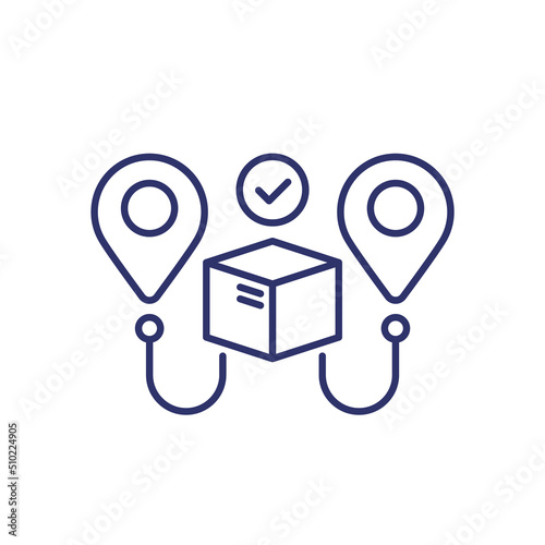 Dropshipping, order fulfillment line icon