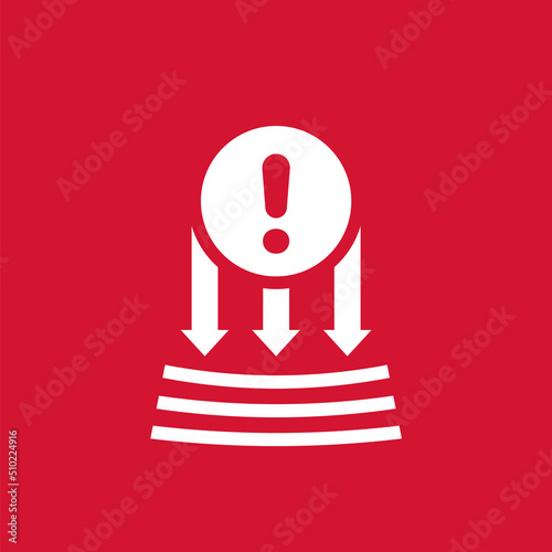 high pressure warning icon, vector sign photo