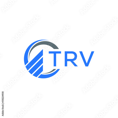 TRV Flat accounting logo design on white  background. TRV creative initials Growth graph letter logo concept. TRV business finance logo design. photo