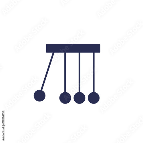 pendulum with balls icon on white