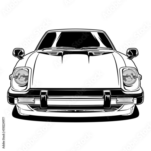 Black and white car vector illustration for conceptual design