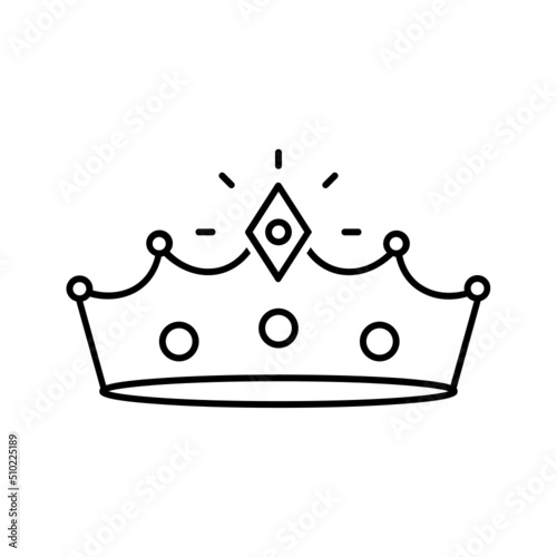 Black line icon for Crown