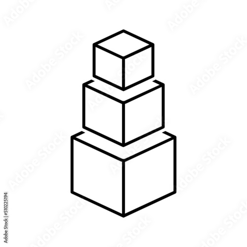 Black line icon for Cubes