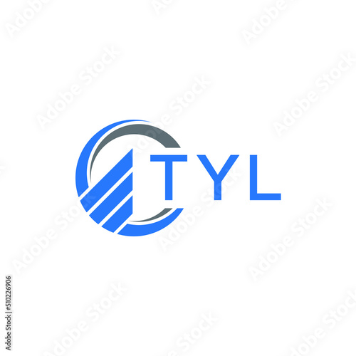TYL Flat accounting logo design on white  background. TYL creative initials Growth graph letter logo concept. TYL business finance logo design.