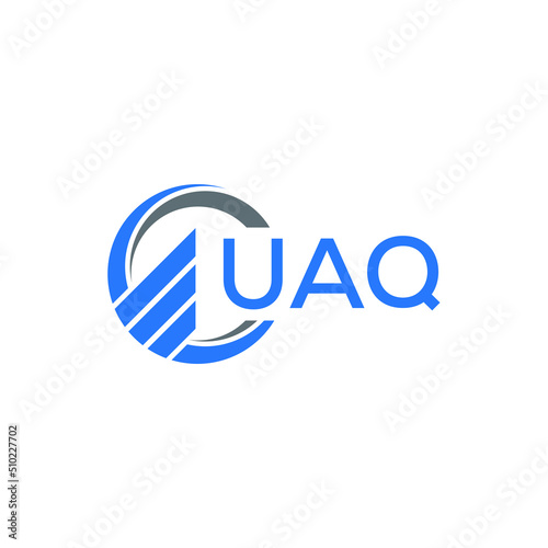 UAQ Flat accounting logo design on white  . UAQ creative initials Growth graph letter logo concept. UAQ business finance logo design. photo
