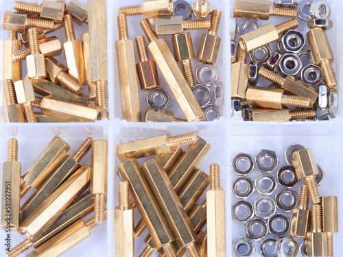 Φωτογραφία Brass Standoff Spacer Male and Female set in plastic container