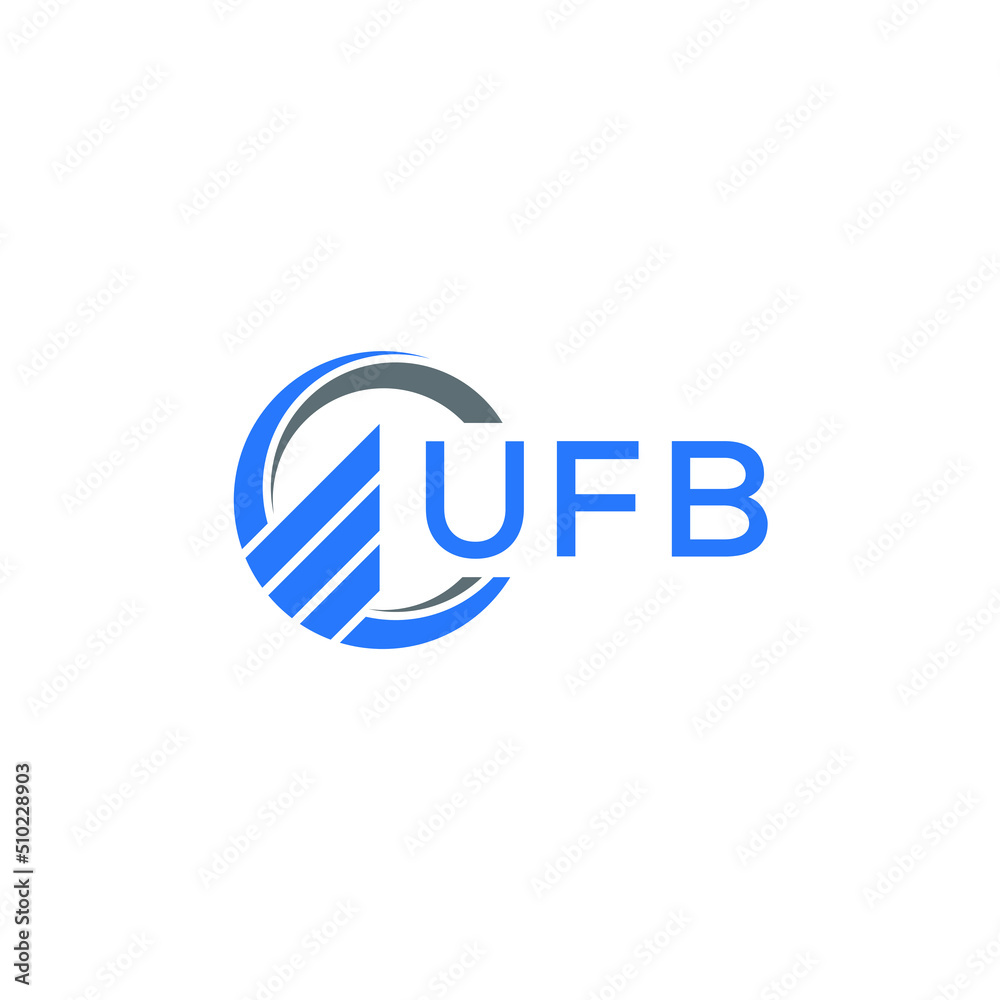 UFB Flat accounting logo design on white  background. UFB creative initials Growth graph letter logo concept. UFB business finance logo design.