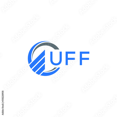 UFF Flat accounting logo design on white  background. UFF creative initials Growth graph letter logo concept. UFF business finance logo design. photo