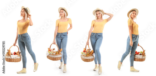 Set of pretty young woman w...