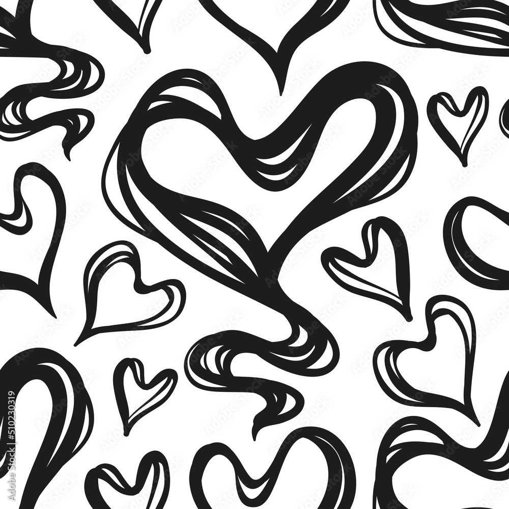Vector illustration. Heart, abstraction. Handmade, light background, seamless pattern Vector illustration. Heart, abstraction. Handmade, light background, seamless pattern